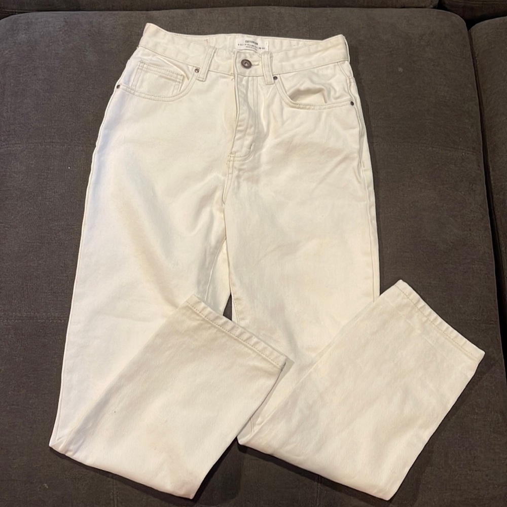 Cotton On mom jeans size 8 white